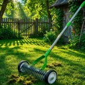 Aerator Wertykulator Ręczny na Kółkach Obrotowy Wahadłowy do Trawnika + Rękawice