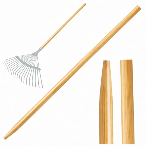 Grabie do Liści Trawy Wachlarzowe 42cm Ogrodowe z Trzonkiem Drewnianym 120cm