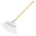 Grabie do Liści Trawy Wachlarzowe 42cm Ogrodowe z Trzonkiem Drewnianym 120cm