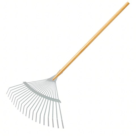 Grabie do Liści Trawy Wachlarzowe 42cm Ogrodowe z Trzonkiem Drewnianym 120cm
