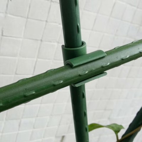 Łącznik Kątowy Krzyżowy do Mocowania Tyczek Ogrodowych 11 mm Zielony 10 szt