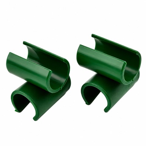 Łącznik Kątowy Krzyżowy do Mocowania Tyczek Ogrodowych 11 mm Zielony 10 szt