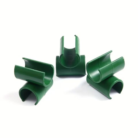 Łącznik Kątowy Krzyżowy do Mocowania Tyczek Ogrodowych 11 mm Zielony 10 szt