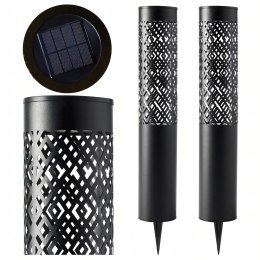 Lampa Ogrodowa Solarna Wbijana Słupek 71cm Dekoracyjna Pochodnia Latarnia 2szt.