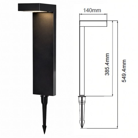 Lampa Solarna Ogrodowa LED Wbijana Słupek Czujnik Zmierzchu Ogród 55cm 2szt.