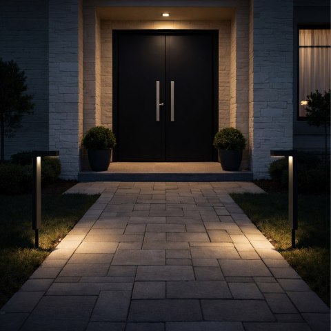 Lampa Solarna Ogrodowa LED Wbijana Słupek Czujnik Zmierzchu Ogród 55cm 2szt.