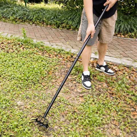Motyka z Metalowym Trzonkiem Grabie Ogrodowe 3 Sekcyjna z Pazurkami 120cm