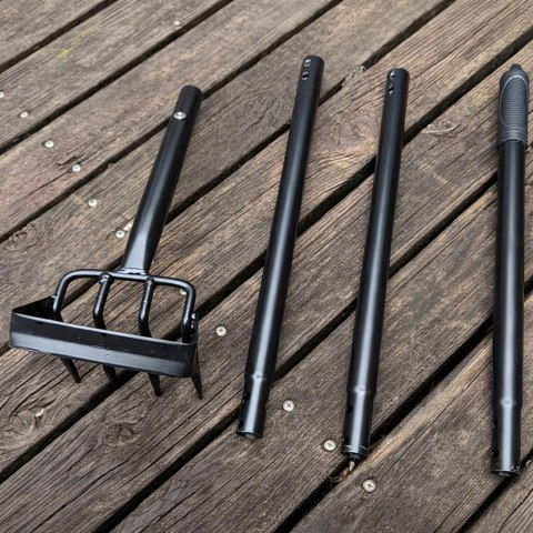 Motyka z Metalowym Trzonkiem Grabie Ogrodowe 3 Sekcyjna z Pazurkami 120cm