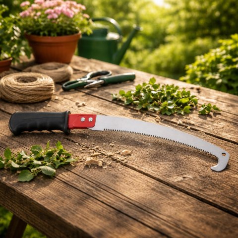 Piła Ręczna do Gałęzi Drewna Drzewa z Hakiem Piłka Ogrodowa Stalowa 40cm