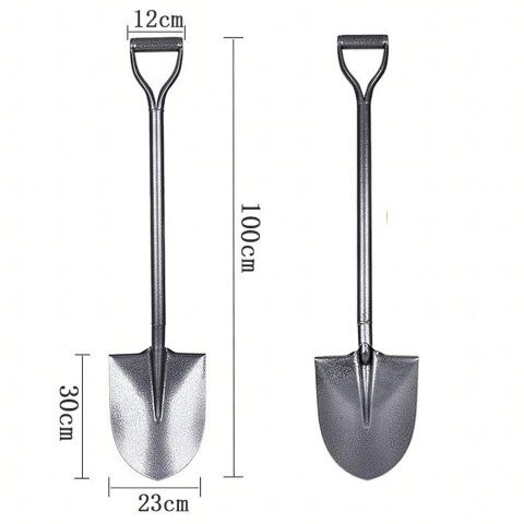 Szpadel Metalowy Łopata Ogrodowa Prosta z Metalowym Trzonkiem 100 cm Mocna