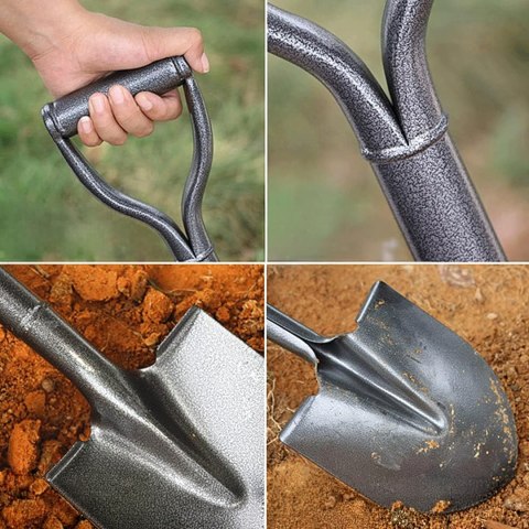 Szpadel Metalowy Łopata Ogrodowa Prosta z Metalowym Trzonkiem 100 cm Mocna