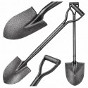 Szpadel Metalowy Łopata Ogrodowa Prosta z Metalowym Trzonkiem 100 cm Mocna