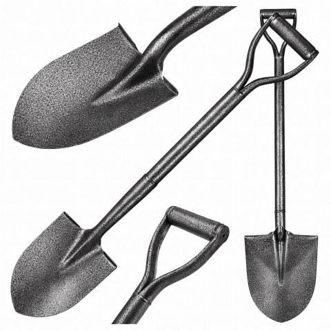 Szpadel Metalowy Łopata Ogrodowa Prosta z Metalowym Trzonkiem 100 cm Mocna