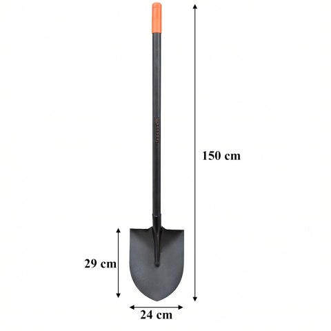 Szpadel Metalowy Łopata Ogrodowa Prosta z Metalowym Trzonkiem 150 cm Mocna