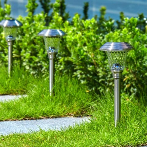 Zestaw Lamp Lampa Ogrodoa Solarna Wbijana Wodoodporne 42cm Zewnętrzna 6szt.