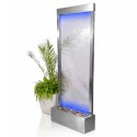 Fontanna Ściana Kaskada Wodna Ogrodowa Podświetlana LED Szklana 150x45cm