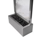 Fontanna Ściana Kaskada Wodna Ogrodowa Podświetlana LED Szklana 150x45cm