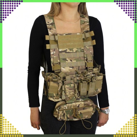 Kamizelka Taktyczna Wosjkowa Ochronna Molle Lekka Airsoft Zasobnik Asg