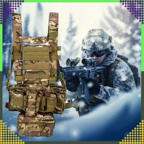 Kamizelka Taktyczna Wosjkowa Ochronna Molle Lekka Airsoft Zasobnik Asg