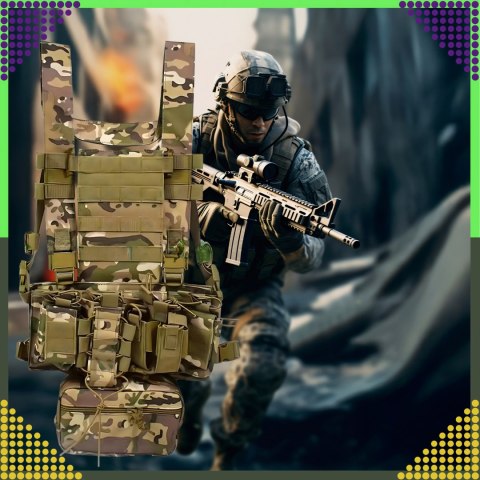 Kamizelka Taktyczna Wosjkowa Ochronna Molle Lekka Airsoft Zasobnik Asg