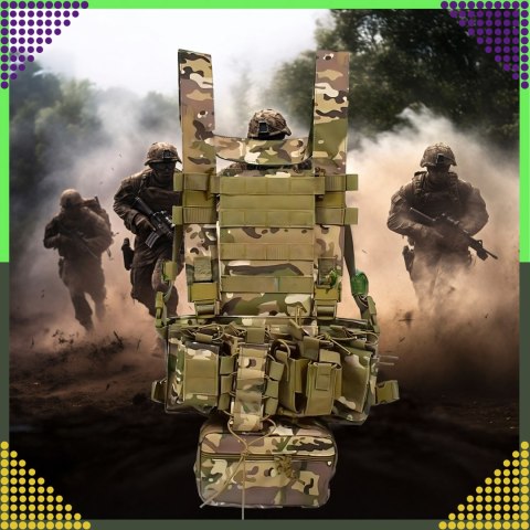 Kamizelka Taktyczna Wosjkowa Ochronna Molle Lekka Airsoft Zasobnik Asg