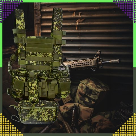 Kamizelka Taktyczna Wosjkowa Ochronna Molle Lekka Airsoft Zasobnik Asg