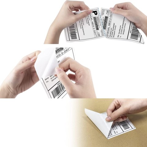 Karton 24 Rolek Etykiety Termiczne Samoprzylepne Białe 100x150 500 szt Perforacja Rolka