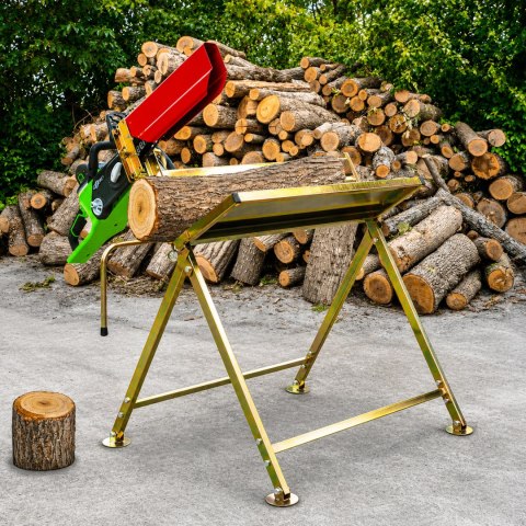 Stojak Kozioł Uchwyt Metalowy do Cięcie Drewna z Uchwytem na Piłę 88x86x71cm
