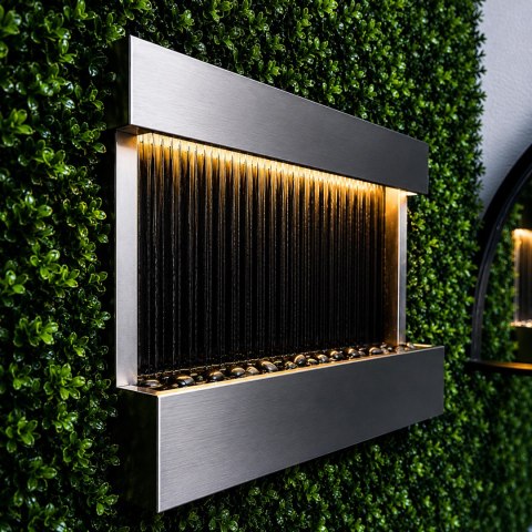 Wisząca Ściana Ścianka Wodna Fontanna Kaskadowa LED RGB Kolory 120x60x13cm