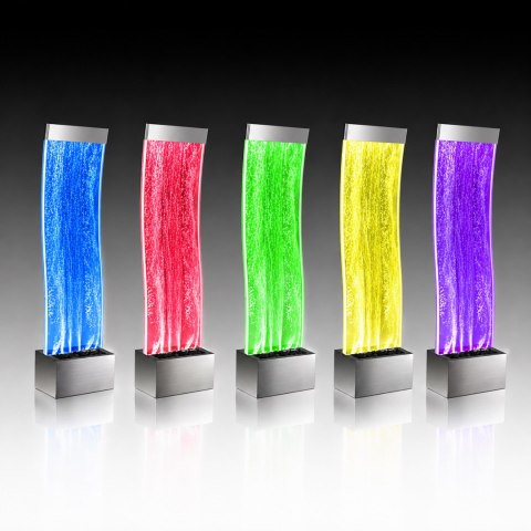 Wolnostojąca Ściana Ścianka Wodna Bąbelkowa Fontanna LED Kolory 183x50x28cm