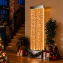 Wolnostojąca Ściana Ścianka Wodna Bąbelkowa Fontanna LED RGB 183x50,5x28cm