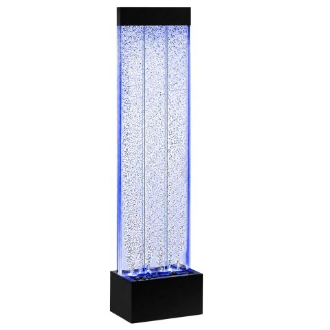Wolnostojąca Ściana Ścianka Wodna Bąbelkowa Fontanna LED RGB Kolory 150x39x26cm