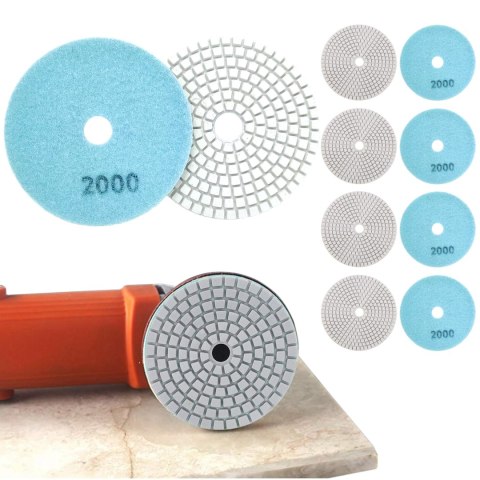 10x Tarcza Diamentowa Polerska 80mm do Szlifowania Gresu Płytek Na Rzep 2000
