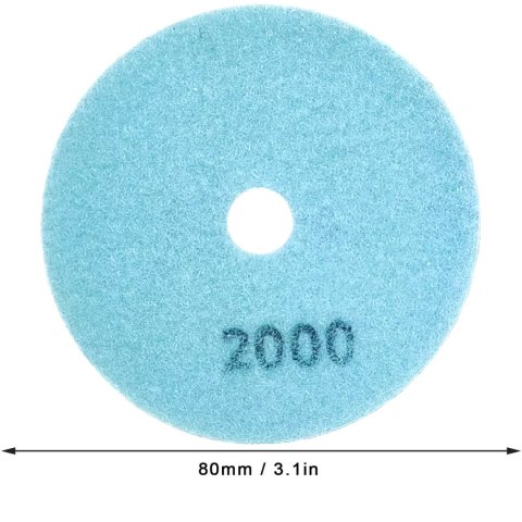 10x Tarcza Diamentowa Polerska 80mm do Szlifowania Gresu Płytek Na Rzep 2000
