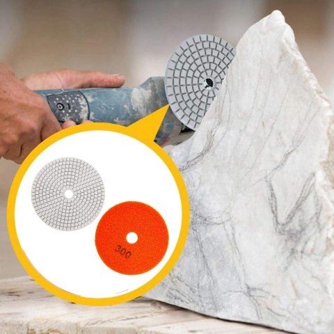 10x Tarcza Diamentowa Polerska 80mm do Szlifowania Gresu Płytek Na Rzep 300