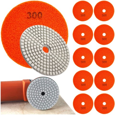 10x Tarcza Diamentowa Polerska 80mm do Szlifowania Gresu Płytek Na Rzep 300