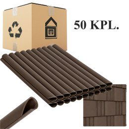 50x Klipsy do Taśmy Ogrodzeniowej Zaczepy Montażowe Osłony Brązowe 19cm 20 szt