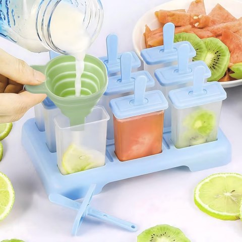 Foremki Forma do Lodów na Patyku Domowe Sorbet Lody Foremka 9 szt