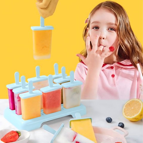Foremki Forma do Lodów na Patyku Domowe Sorbet Lody Foremka 9 szt