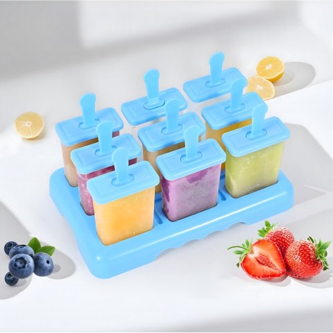 Foremki Forma do Lodów na Patyku Domowe Sorbet Lody Foremka 9 szt