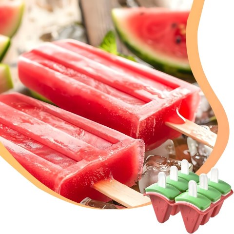 Foremki Forma do Lodów na Patyku Domowe Sorbet Lody Foremka Arbuz 6 szt
