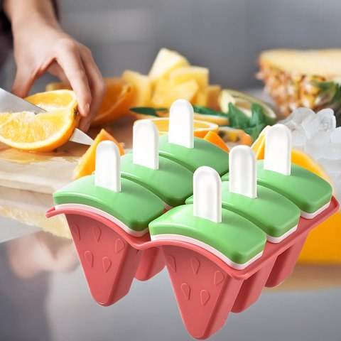 Foremki Forma do Lodów na Patyku Domowe Sorbet Lody Foremka Arbuz 6 szt