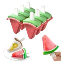Foremki Forma do Lodów na Patyku Domowe Sorbet Lody Foremka Arbuz 6 szt