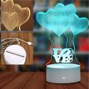 Lampka Nocna Love Serca 3D Illusion do Sypialni dla Dzieci Prezent USB