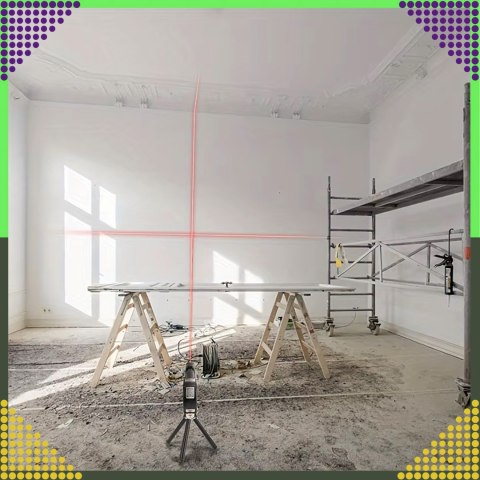 Poziomica Laserowa Laser z Miarą 250 cm 3 Libelki Libella Lekka + Baterie