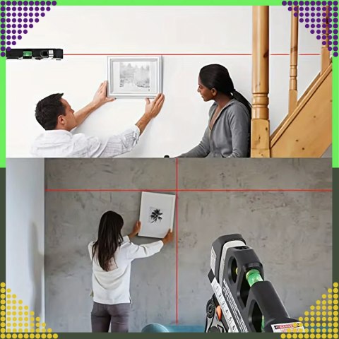 Poziomica Laserowa Laser z Miarą 250 cm 3 Libelki Libella Lekka + Baterie