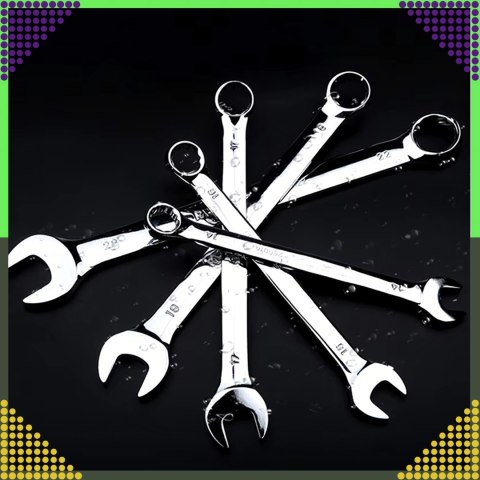 Zestaw Kluczy Płasko-Oczkowych 10 el. Klucze Płaskie Oczkowe Etui 8-24 mm