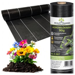 Agrowłóknina 90G 1,6x50m Czarna UV Agrotkanina Mata Antychwastowa