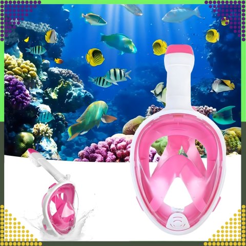 Maska do Nurkowania Pływania Snorkelingu Wody Pełnotwarzowa na Basen L/XL
