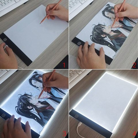 Tablet Graficzny A4 Deska Kreślarska Podkładka Led do Rysowania Kopiowania